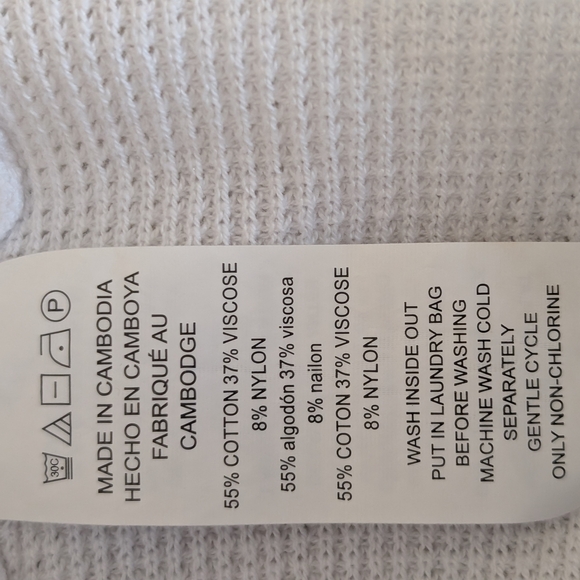 Michael Kors White Waffle Knit Hooded Women's Sweater Size XL - Picture 10 of 11